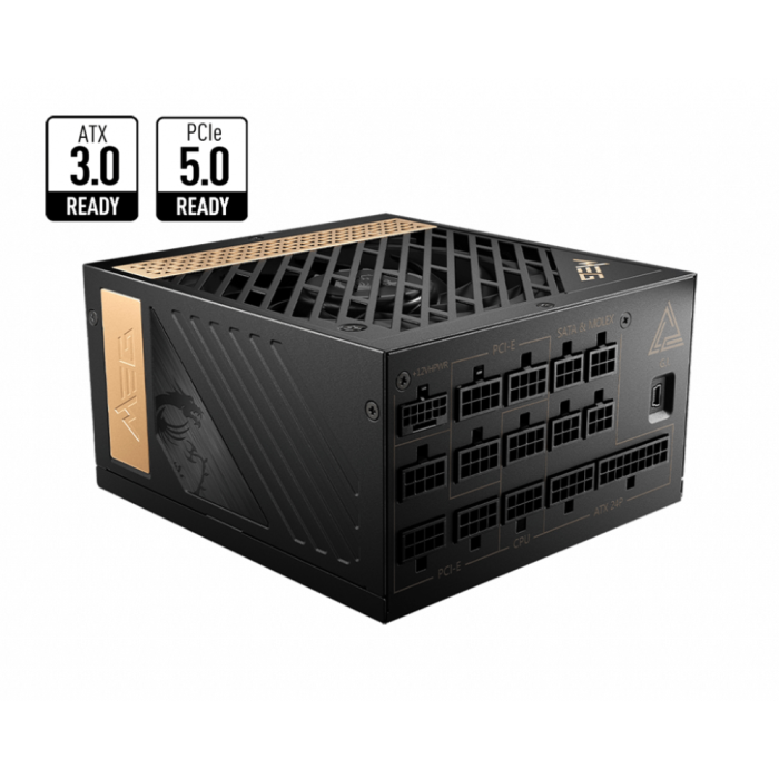 MSI MEG AI1300P PCIE5 unidad de fuente de alimentación 1300 W 24-pin ATX ATX Negro 1