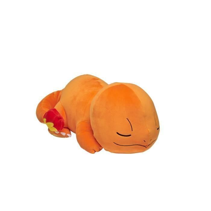 Peluche Salameche Duerme 40cm - BANDAI - Pokémon - Edredón o Almohada para Niños a partir de 2 años