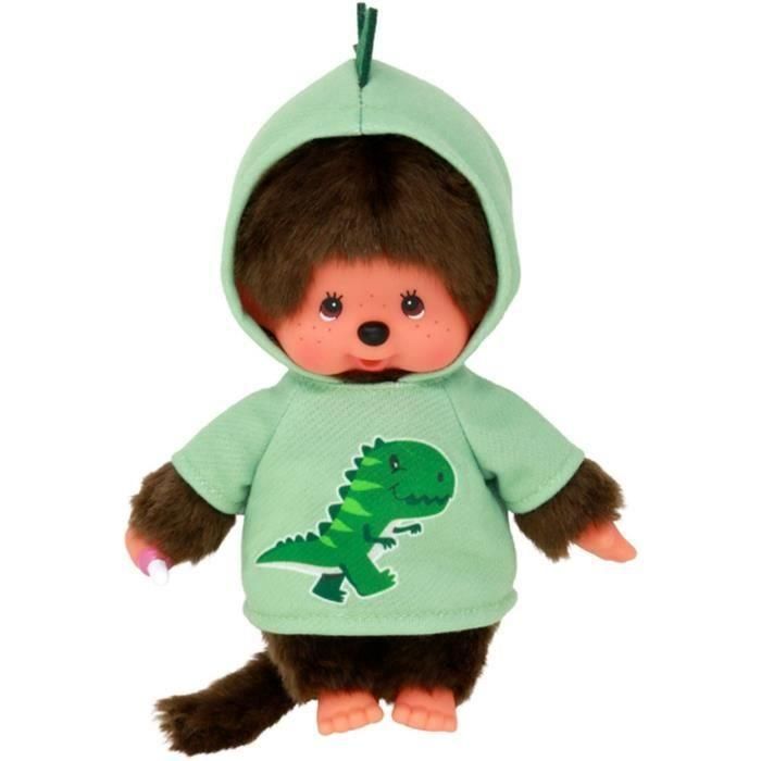 Peluche Dinosaurio Monchhichi - BANDAI - 20 cm - Peluche suave