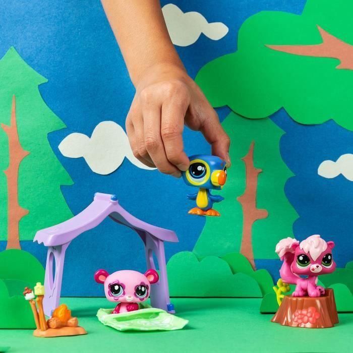 Pack temático 3 Mascotas - BANDAI - Littlest Pet Shop Camping - Animales y accesorios 4