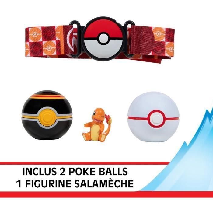 Cinturón - BANDAI - Pokémon Clip 'N' Go - 1 cinturón, 2 Poké Balls y 1 figura Salameche 5 cm 2