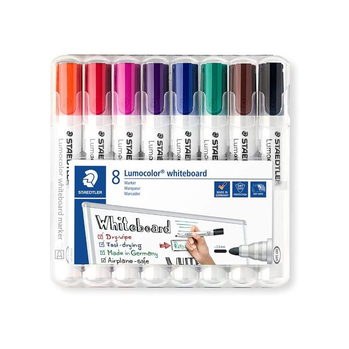 Estuche 8 Pzas Lumocolor Whiteboard Marker 351, Surt. Staedtler 351 WP8