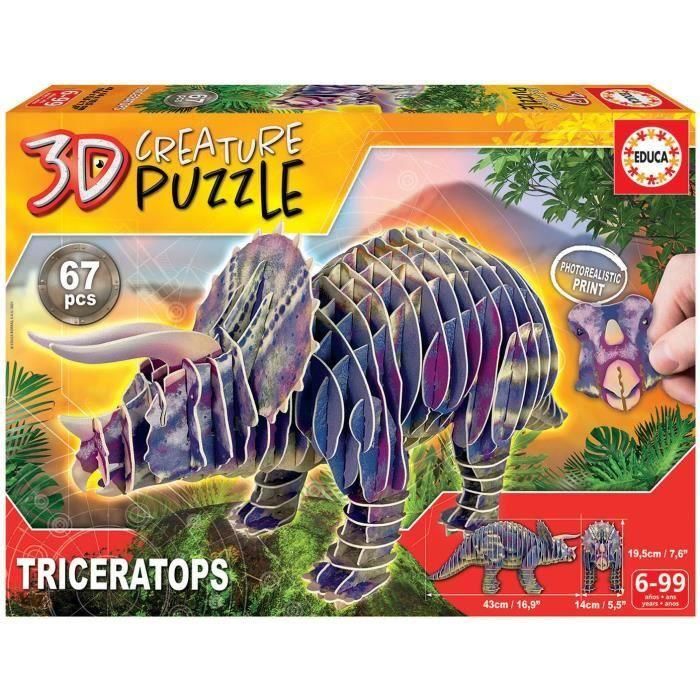 Triceratops 3D Creature Puzzle 19183 Educa