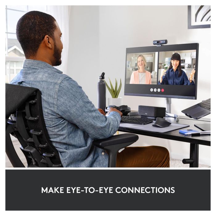 Logitech Brio 500 Webcam Full HD 1080p, Campo Visual Ajustable 90°/78°/65°, Enfoque Automático, Grafito