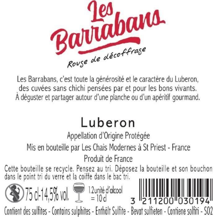 Les Barrabans 2022 Luberon - Vino tinto del Valle del Ródano 2