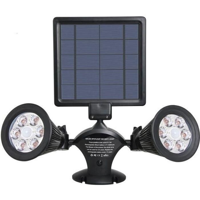 LUMISKY Proyector exterior doble impermeable con detector - 12 LED - 600 Lm