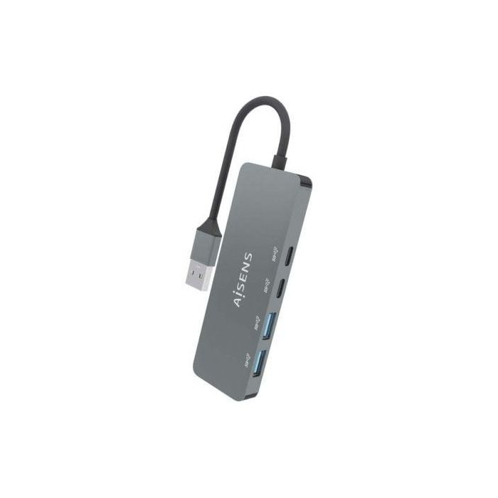 AISENS - HUB USB 3.2 GEN2 10G USB-A, USB-A/M-2xUSB-C/H-2xUSB-A/H, GRIS, 15CM 2