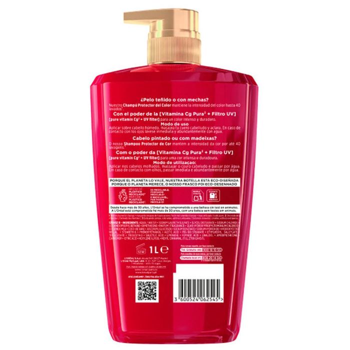 L'Oréal Paris ELVIVE COLOR-VIVE Champú Protector 1000 ml 1