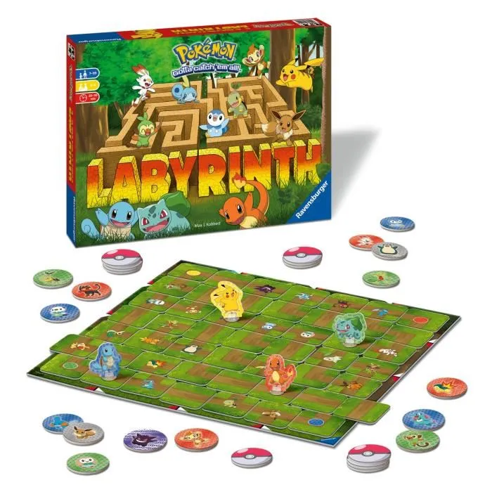Ravensburger Labyrinth Pokemon Juego de Mesa Adaptado de Pokemon para Niños y Adultos, Estimula la Astucia y la Habilidad Visual 1
