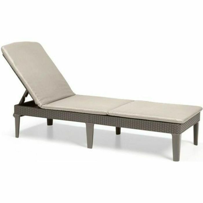 ALLIBERT by KETER Tumbona Jaipur de 4 posiciones con cojín, resina sintética imitación ratán, color capuchino, 187x58x29 cm 0 ALLIBERT by KETER Tumbona Jaipur de 4 posiciones con cojín, resina sintética imitación ratán, color capuchino, 187x58x29 cm 0