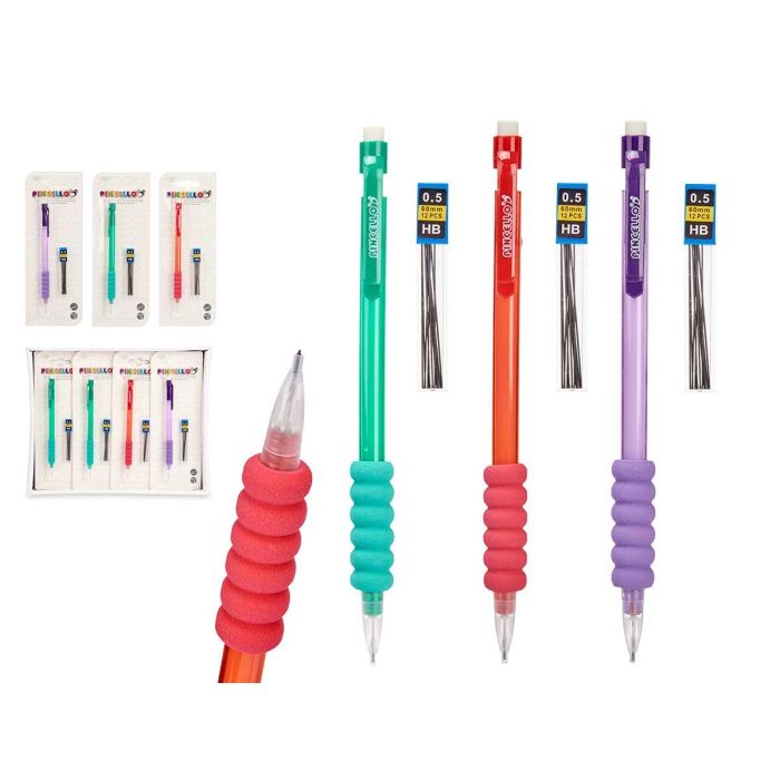 Portaminas Pincello Silicona 12 Minas, 7.8x21x1.5 cm, Azul/Rojo/Verde (48 Unidades) Portaminas Pincello Silicona 12 Minas, 7.8x21x1.5 cm, Azul/Rojo/Verde (48 Unidades)