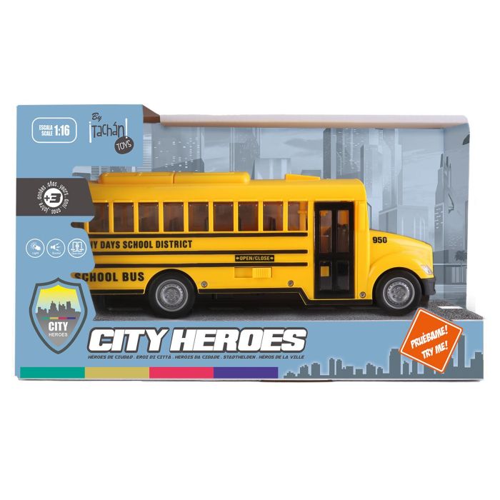 Tachan Autobús Escolar Americano Amarillo 1:16 con Fricción, Luces y Sonidos para Niños +3 Años 1 Tachan Autobús Escolar Americano Amarillo 1:16 con Fricción, Luces y Sonidos para Niños +3 Años 1
