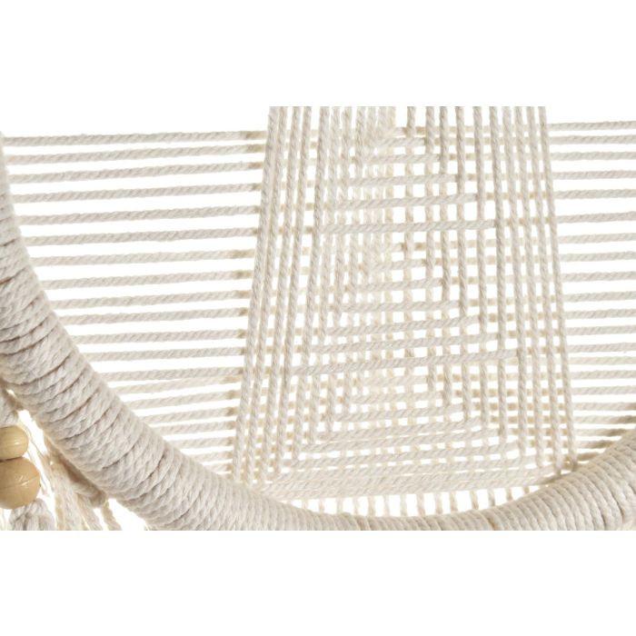 DKD Home Decor Decoracion Colgante Boho Ratán Algodón Natural Blanco 2 x 110 x 30 cm 2