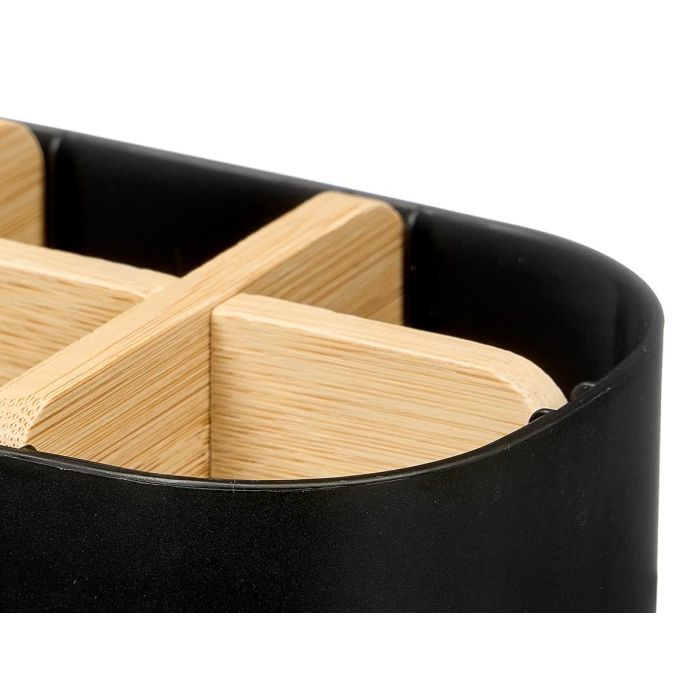 Organizador Plastico Bambu 5 Huecos Negro Berilo 17x10x8cm (Set de 24) 2