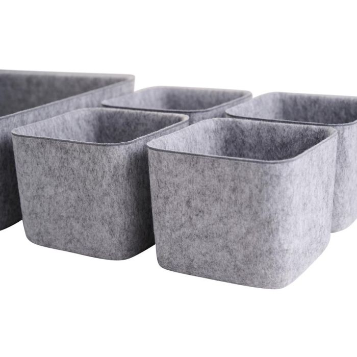 Day Juego de 5 Cestos Gris de Fieltro, 1 Cesto Grande 25x25cm y 4 Pequeños 12x12cm 4 Day Juego de 5 Cestos Gris de Fieltro, 1 Cesto Grande 25x25cm y 4 Pequeños 12x12cm 4