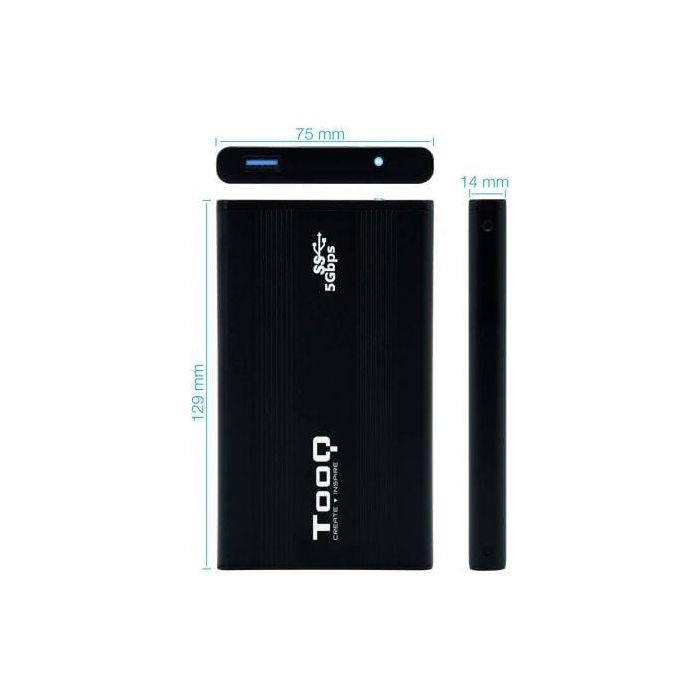 TooQ TQE-2524B Caja Externa para Disco Duro 2.5" USB 3.1 Gen 1 (5 Gbps) 4TB SATA III UASP Aluminio Negro 2 TooQ TQE-2524B Caja Externa para Disco Duro 2.5" USB 3.1 Gen 1 (5 Gbps) 4TB SATA III UASP Aluminio Negro 2