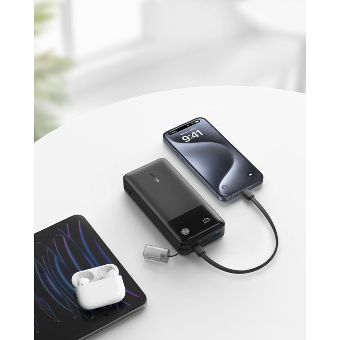 Anker PowerBank 20000 mAh 30W, 1 USB-A, 2 USB-C, incluye cable USB-C, color negro 1 Anker PowerBank 20000 mAh 30W, 1 USB-A, 2 USB-C, incluye cable USB-C, color negro 1