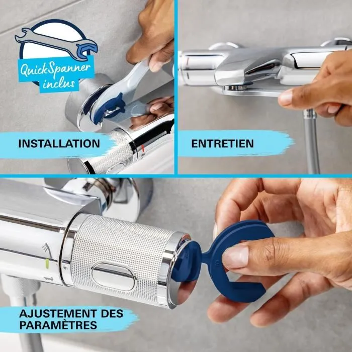 Grohe 26677001 Columna de ducha termostática Vitalio Start System 250, Cromo, Ahorro de agua Grohe 26677001 Columna de ducha termostática Vitalio Start System 250, Cromo, Ahorro de agua