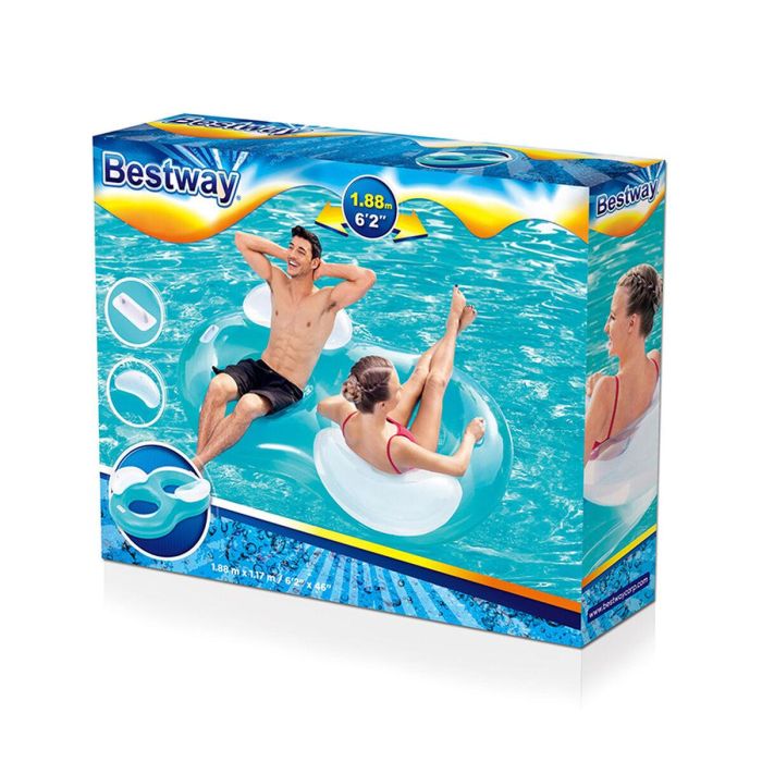 Bestway Rueda Doble Hinchable con Almohada 188x117 cm Playa y Piscina 43009 5 Bestway Rueda Doble Hinchable con Almohada 188x117 cm Playa y Piscina 43009 5
