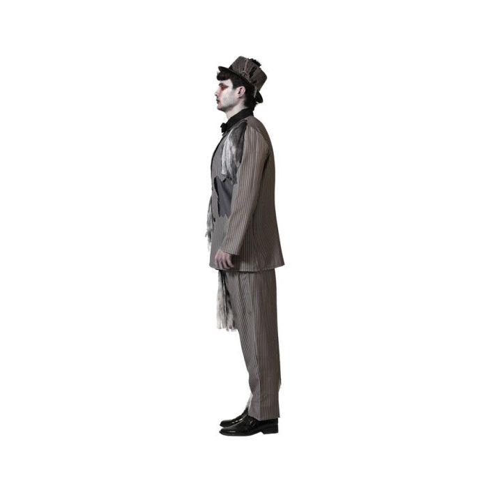 Disfraz Novio Zombi Gris con Chaqueta y Pantalón A Rayas 1 Disfraz Novio Zombi Gris con Chaqueta y Pantalón A Rayas 1