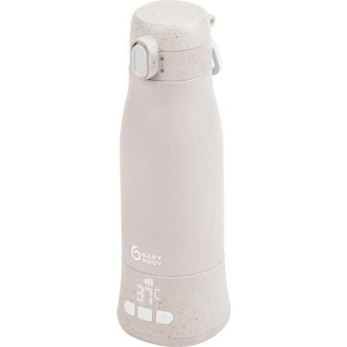 Calentador de biberones portátil Moov & Feed - BABYMOOV - 340ml - beige mineral - Regulación de temperatura - Mantiene el calor