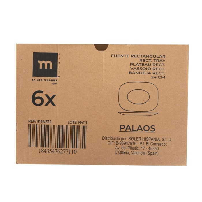 Bandeja rectangular opal 24 cm Palaos - La Mediterranea (36 Unidades) 1 Bandeja rectangular opal 24 cm Palaos - La Mediterranea (36 Unidades) 1