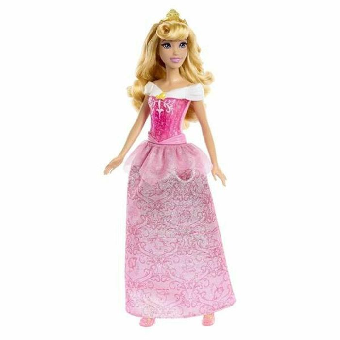 Mattel Hlw09 Muñeca Princesa Aurora La Bella Durmiente de moda articulada con vestido y tiara Disney Princess +3 años