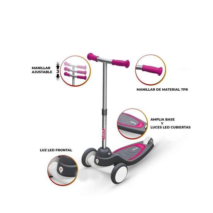 Patinete new scooter mika qplay play rosa con luces led.73x55x29.50 cm 1 Patinete new scooter mika qplay play rosa con luces led.73x55x29.50 cm 1