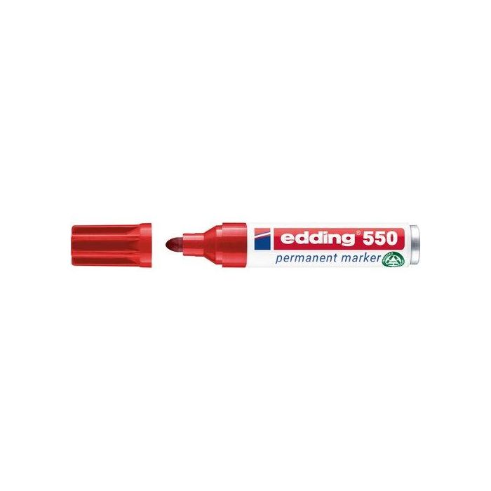 Marcador Permanente Edding  550 Conico Rojo (Set de 10)