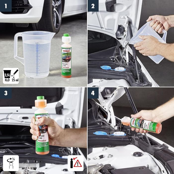 Sonax SX03711410 Limpiaparabrisas Verano Concentrado para 25 Litros de Líquido Limpiador