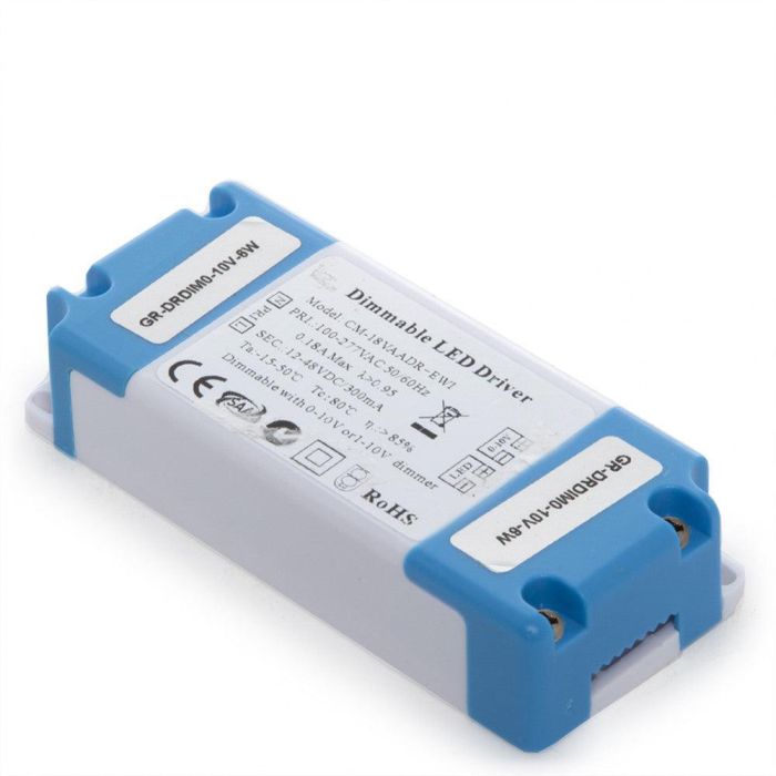 Driver CM-6VAaDR Pot.6W V Out 12-48VDC 300 mA Clase II 0-10V [GR-DRDIM0-10V-6W] 1