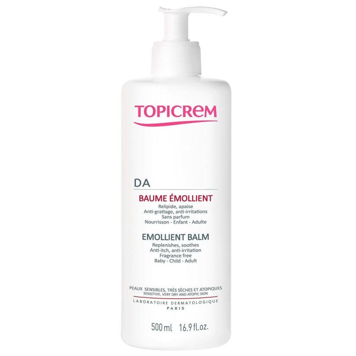 Topicrem DA PROTECT Bálsamo Emoliente Piel Atópica Seca, Calma Picor 24h, Hipoalergénico, Sin Fragancia, Dosificador 500ml
