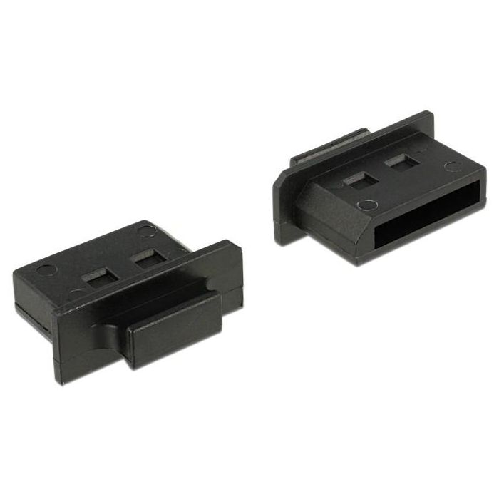 DeLOCK Tapones Antipolvo para Conector Hembra Displayport con Agarre - Pack de 10 Unidades, Color Negro
