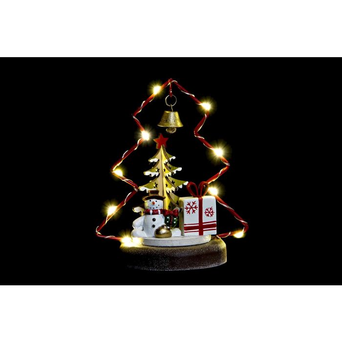 DKD Home Decor Figura Navidad Fantasía LED, Marrón Rosa Dorado, Diseño Árbol, 7x14x10 cm (Pack 6 Unidades Surtidas) 1