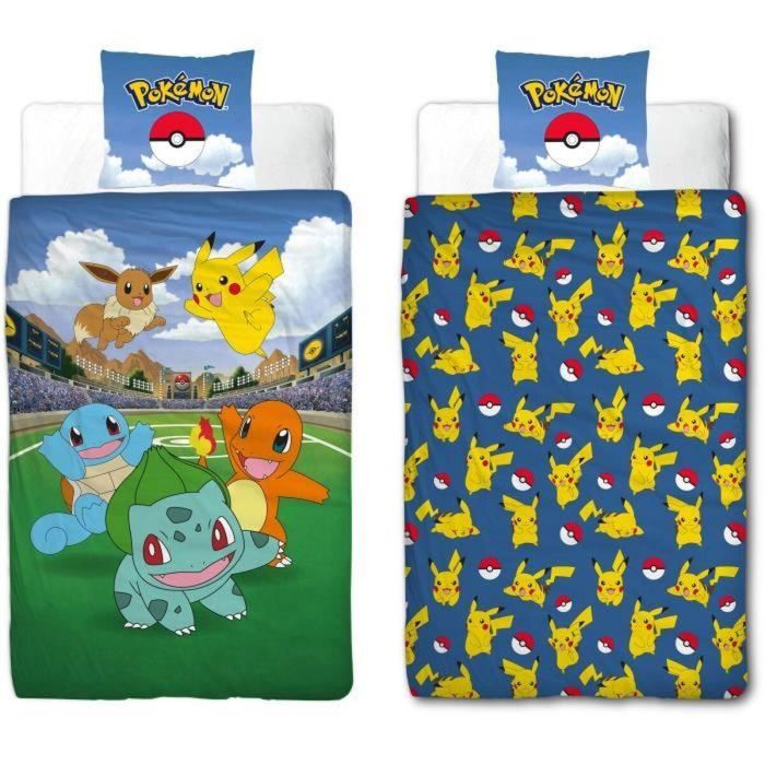 Pokemon AAARQ16155 - Juego de Cama Reversible Pikachu y sus Amigos - Microfibra - 140x200 cm + Funda 63x63 cm 0 Pokemon AAARQ16155 - Juego de Cama Reversible Pikachu y sus Amigos - Microfibra - 140x200 cm + Funda 63x63 cm 0