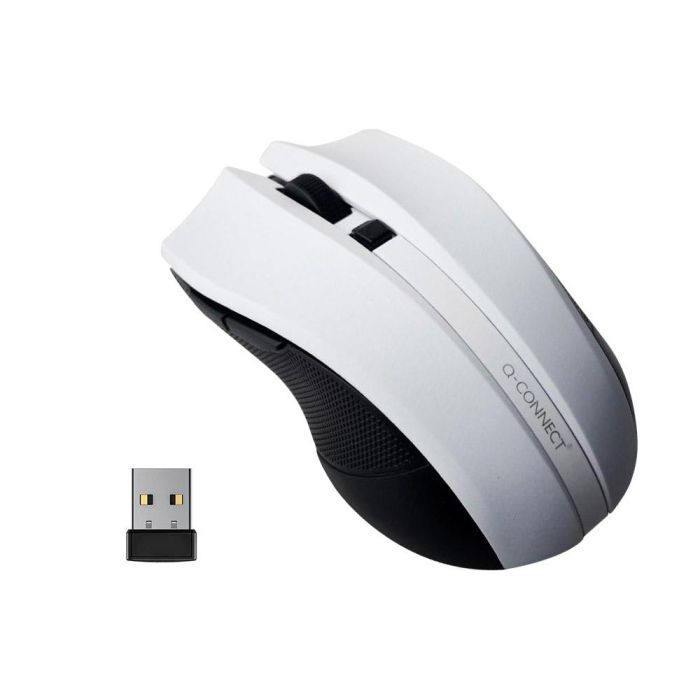 Raton Q-Connect Optico Inalambrico 1000 Dpi Receptor Usb 2,4 grhz Blanco