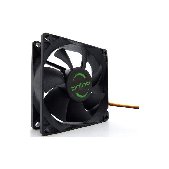 Anima AF8 Ventilador para CPU 8cm con 7 Aspas Negras, Silencioso 12dB, Flujo 30.5 CFM, 50.000h Vida Útil, Bajo Consumo 2