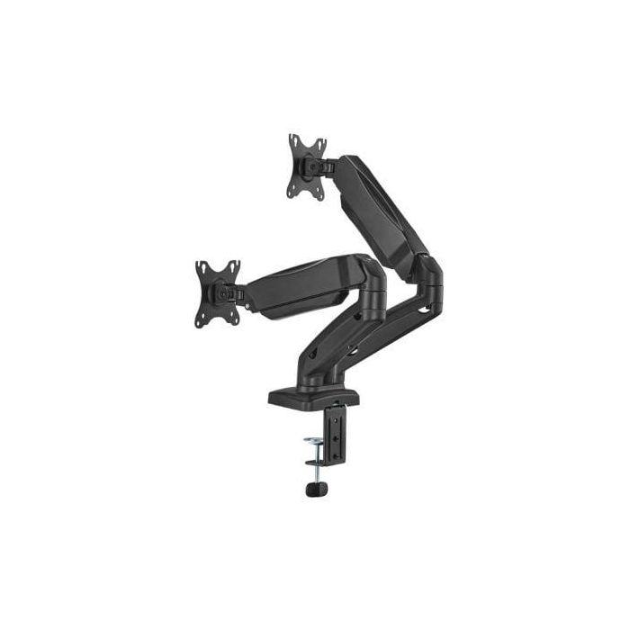 AISENS - SOPORTE DE MESA PRO CONTRAPESO GIRATORIO E INCLINABLE PARA MONITOR/TV 9KG (3 PIVOTES, 2 BRAZOS) DE 17-32, NEGRO 1