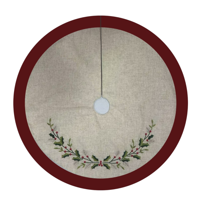 DKD Home Decor Base Árbol Navidad Tradicional Poliéster Rojo, Beige y Verde para tu Decoración Navideña 90x90x2 cm DKD Home Decor Base Árbol Navidad Tradicional Poliéster Rojo, Beige y Verde para tu Decoración Navideña 90x90x2 cm