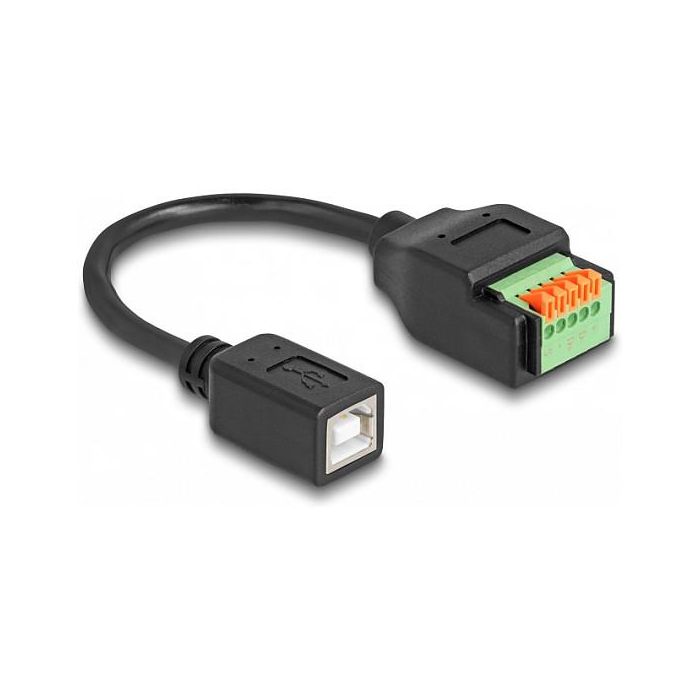 DeLOCK USB 2.0 Adapter Cable Tipo-B Hembra a Bloque de Terminales de 5 pines con Botón Pulsador, 15 cm, Negro 1 DeLOCK USB 2.0 Adapter Cable Tipo-B Hembra a Bloque de Terminales de 5 pines con Botón Pulsador, 15 cm, Negro 1