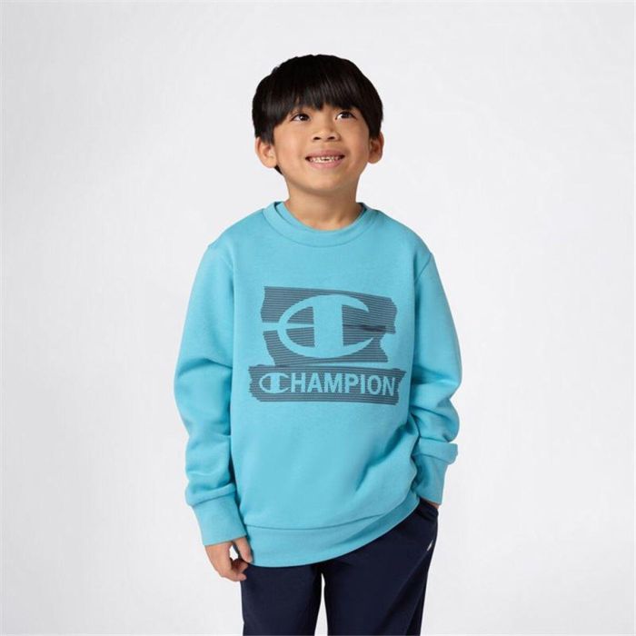 Sudadera sin Capucha Niño Champion Graphic Shop Azul Agua L 3
