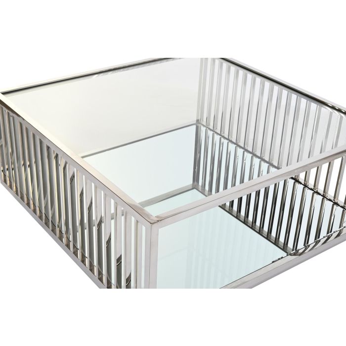 DKD Home Decor Mesa Centro Moderno Acero Espejo Plateado Transparente 100x45x100 cm 1 DKD Home Decor Mesa Centro Moderno Acero Espejo Plateado Transparente 100x45x100 cm 1
