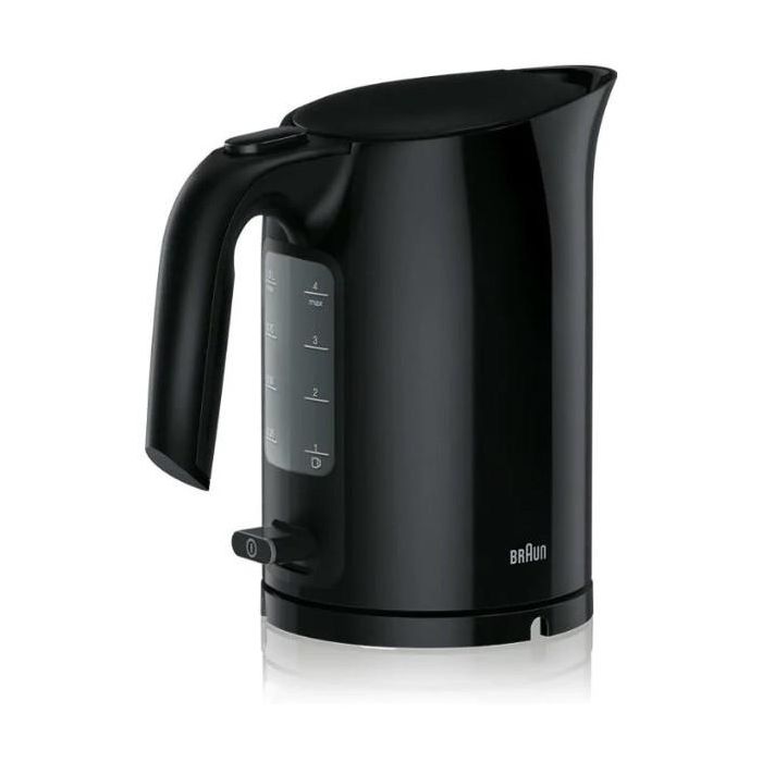 Braun WK 3000 BK PurEase Hervidor de agua 1L, 2200W, Negro, Filtro antical, Indicador nivel de agua, Apagado automático