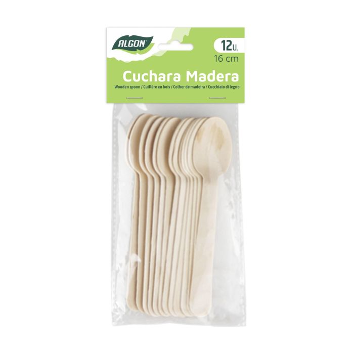 Set-12 Cuchara Madera 16Cm Algon (24 Unidades) 4