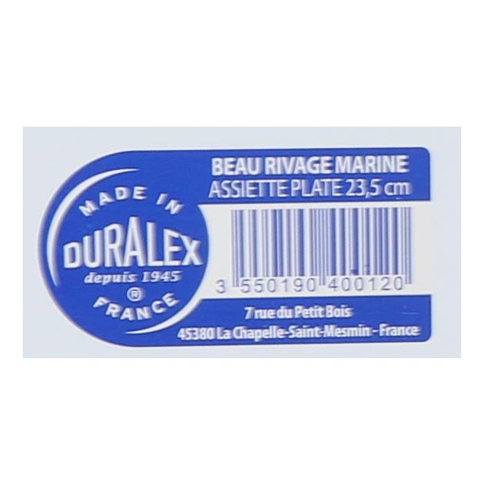 Plato Llano 23.5 cm Marine Beau Rivage - Duralex (48 Unidades) 4 Plato Llano 23.5 cm Marine Beau Rivage - Duralex (48 Unidades) 4