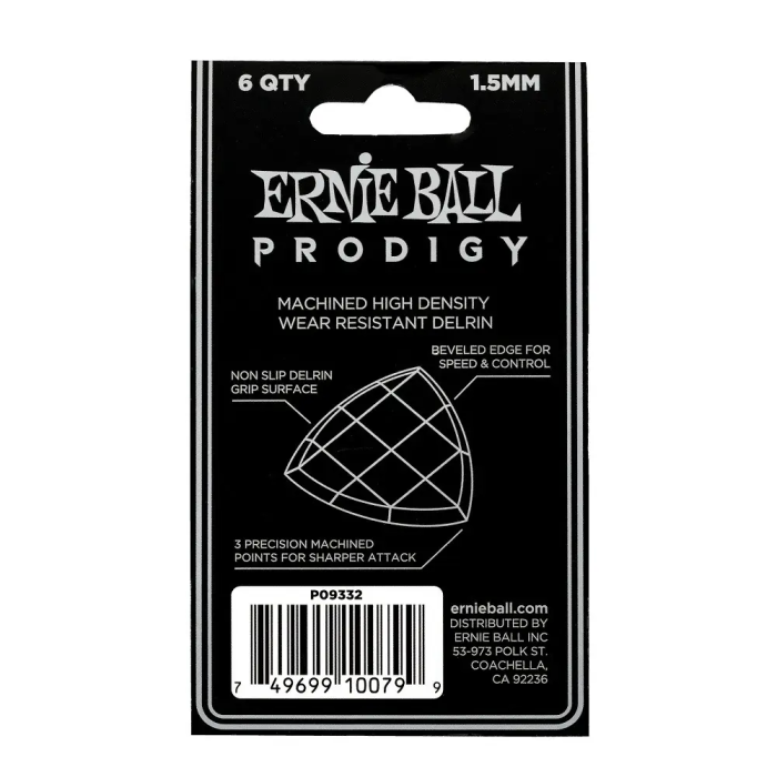 Ernieball Púas Prodigy Negra Reuleax Large 1,5 Mm - 6 Unidades 2