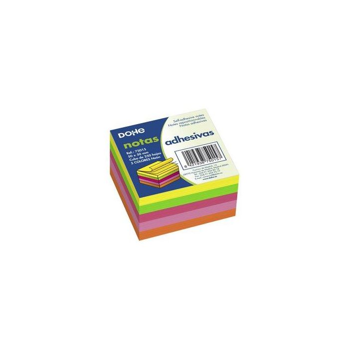 Notas Adhesivas Dohe Cubo 250H 50X50 Mm. 5 Colores Neon 6 unidades