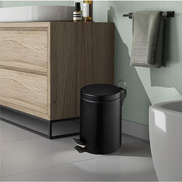 Confortime Cubo Basura Metal con Pedal 3 Litros Negro 2