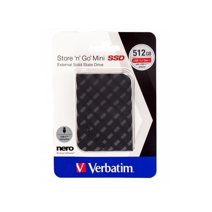 Verbatim Disco Duro Externo Ssd Store 'N' Go Mini 512 grb Usb 3.2 Negro