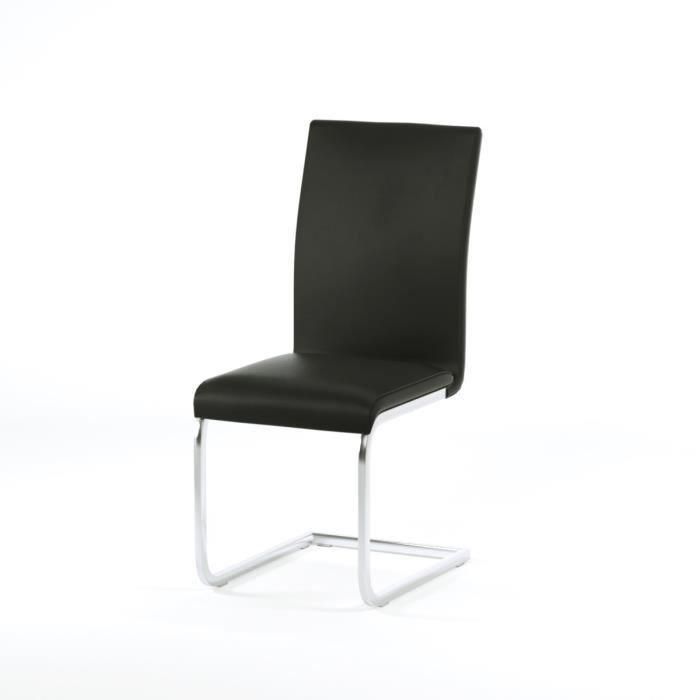 LEA Juego de 2 sillas de comedor - Negro imitación - Contemporáneo - L 43 x P 56 cm 1